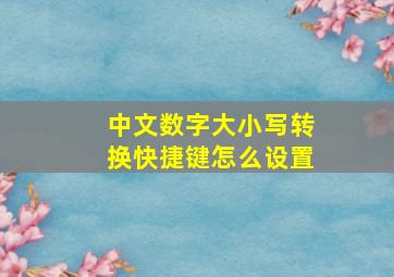 中文数字大小写转换快捷键怎么设置