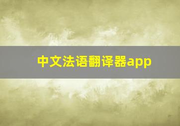 中文法语翻译器app