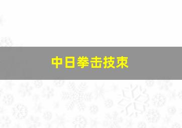 中日拳击技朿