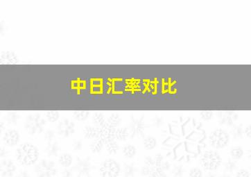 中日汇率对比