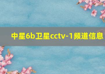 中星6b卫星cctv-1频道信息