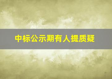 中标公示期有人提质疑