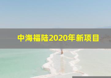 中海福陆2020年新项目