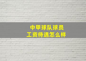 中甲球队球员工资待遇怎么样