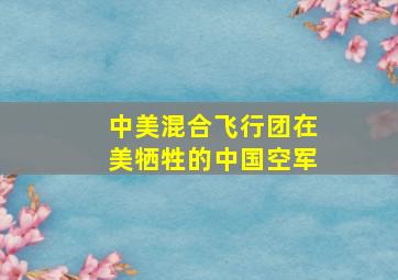 中美混合飞行团在美牺牲的中国空军