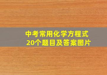 中考常用化学方程式20个题目及答案图片