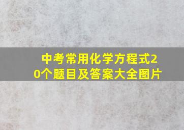 中考常用化学方程式20个题目及答案大全图片