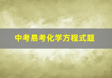 中考易考化学方程式题