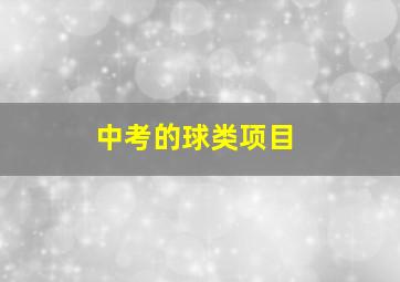 中考的球类项目