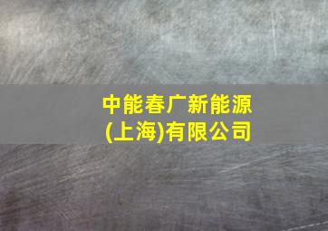 中能春广新能源(上海)有限公司