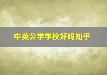 中英公学学校好吗知乎