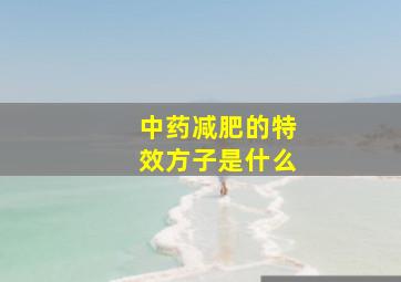 中药减肥的特效方子是什么