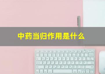 中药当归作用是什么