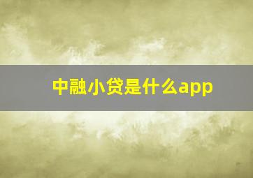 中融小贷是什么app