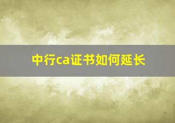 中行ca证书如何延长