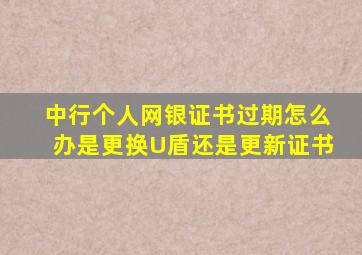 中行个人网银证书过期怎么办是更换U盾还是更新证书