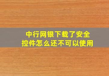 中行网银下载了安全控件怎么还不可以使用