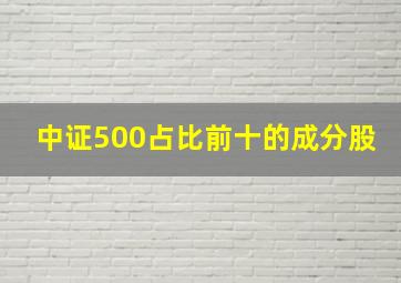 中证500占比前十的成分股