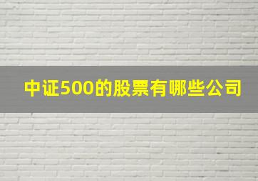 中证500的股票有哪些公司