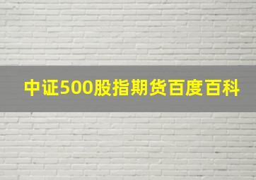 中证500股指期货百度百科