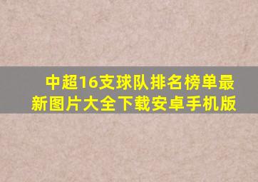 中超16支球队排名榜单最新图片大全下载安卓手机版