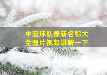 中超球队最新名称大全图片视频讲解一下