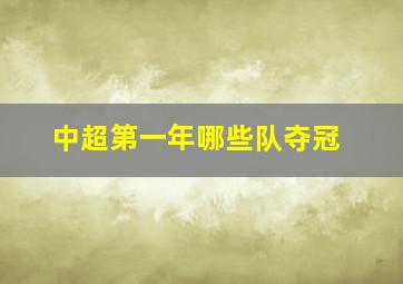 中超第一年哪些队夺冠