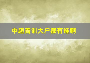 中超青训大户都有谁啊