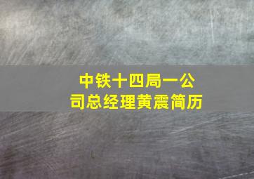 中铁十四局一公司总经理黄震简历