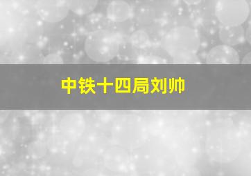 中铁十四局刘帅