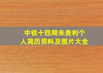 中铁十四局朱贵利个人简历资料及图片大全