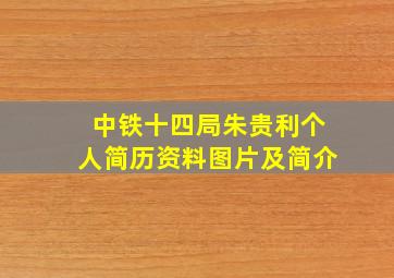 中铁十四局朱贵利个人简历资料图片及简介