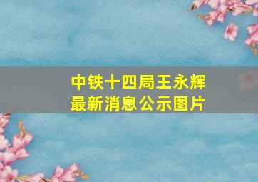 中铁十四局王永辉最新消息公示图片