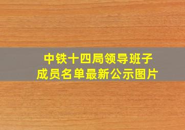 中铁十四局领导班子成员名单最新公示图片