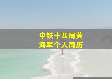 中铁十四局黄海军个人简历