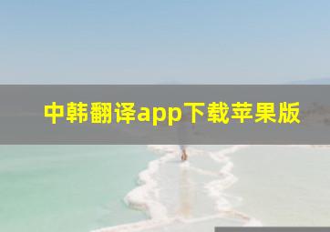 中韩翻译app下载苹果版