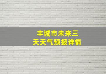 丰城市未来三天天气预报详情