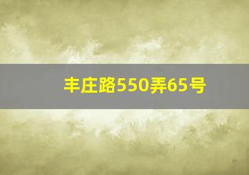 丰庄路550弄65号