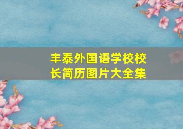 丰泰外国语学校校长简历图片大全集