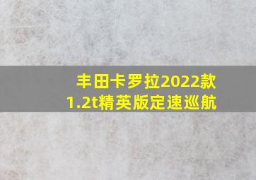 丰田卡罗拉2022款1.2t精英版定速巡航