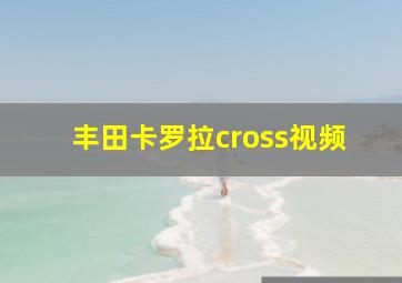 丰田卡罗拉cross视频