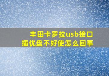 丰田卡罗拉usb接口插优盘不好使怎么回事