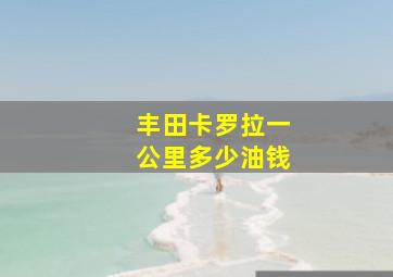 丰田卡罗拉一公里多少油钱