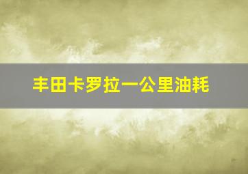 丰田卡罗拉一公里油耗