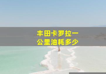 丰田卡罗拉一公里油耗多少