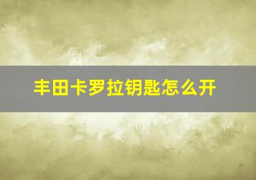 丰田卡罗拉钥匙怎么开