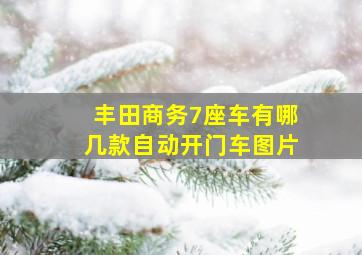 丰田商务7座车有哪几款自动开门车图片