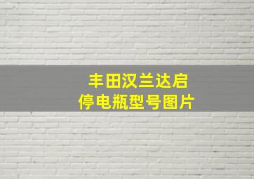 丰田汉兰达启停电瓶型号图片