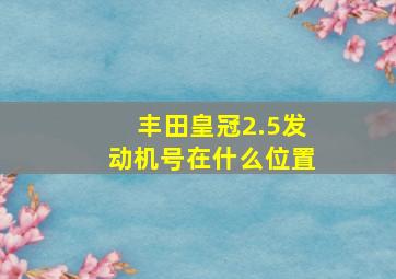 丰田皇冠2.5发动机号在什么位置