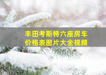 丰田考斯特六座房车价格表图片大全视频